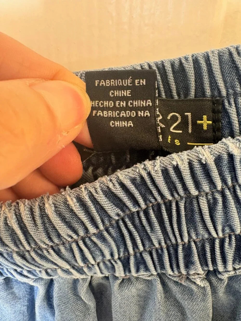 Forever 21 Plus Blue Denim Chambray Skater Skirt Boho Western Size XL